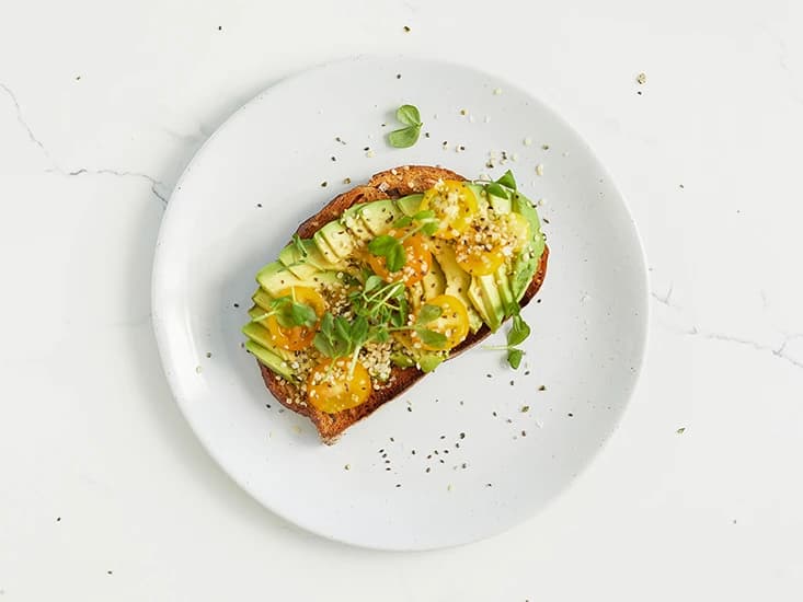 Avocado toast styled for trend tracking